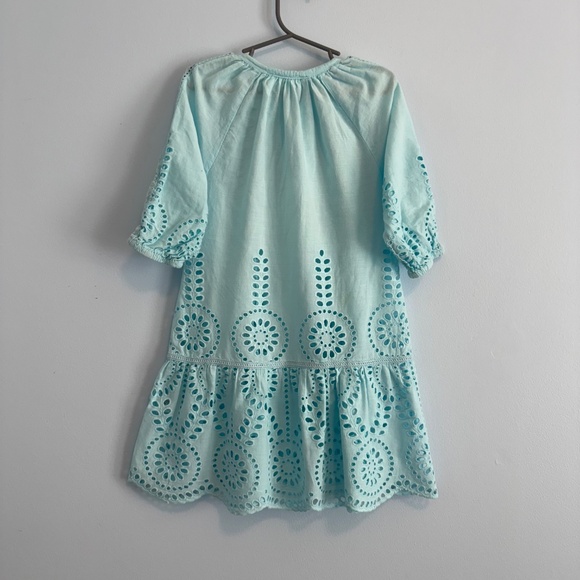 Melissa Odabash Girls Ashley Kaftan Dress Size 4 Cover‎ Up Eyelet Cotton - Picture 4 of 8